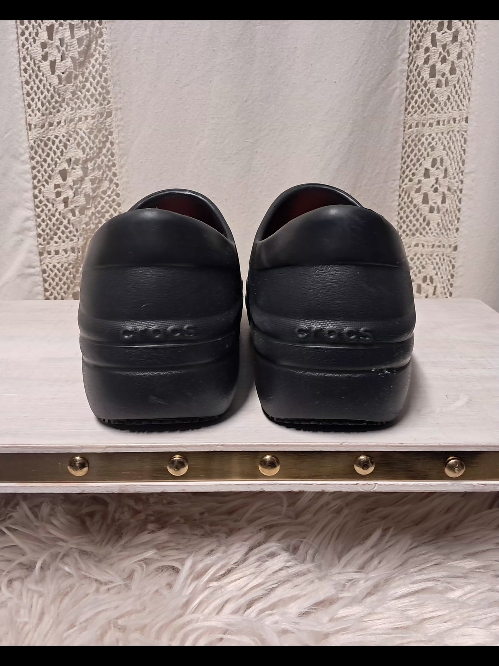 Crocs Women's Neria Pro II Work Clogs - Black - Size 9 - Like New - Picture 6 of 7